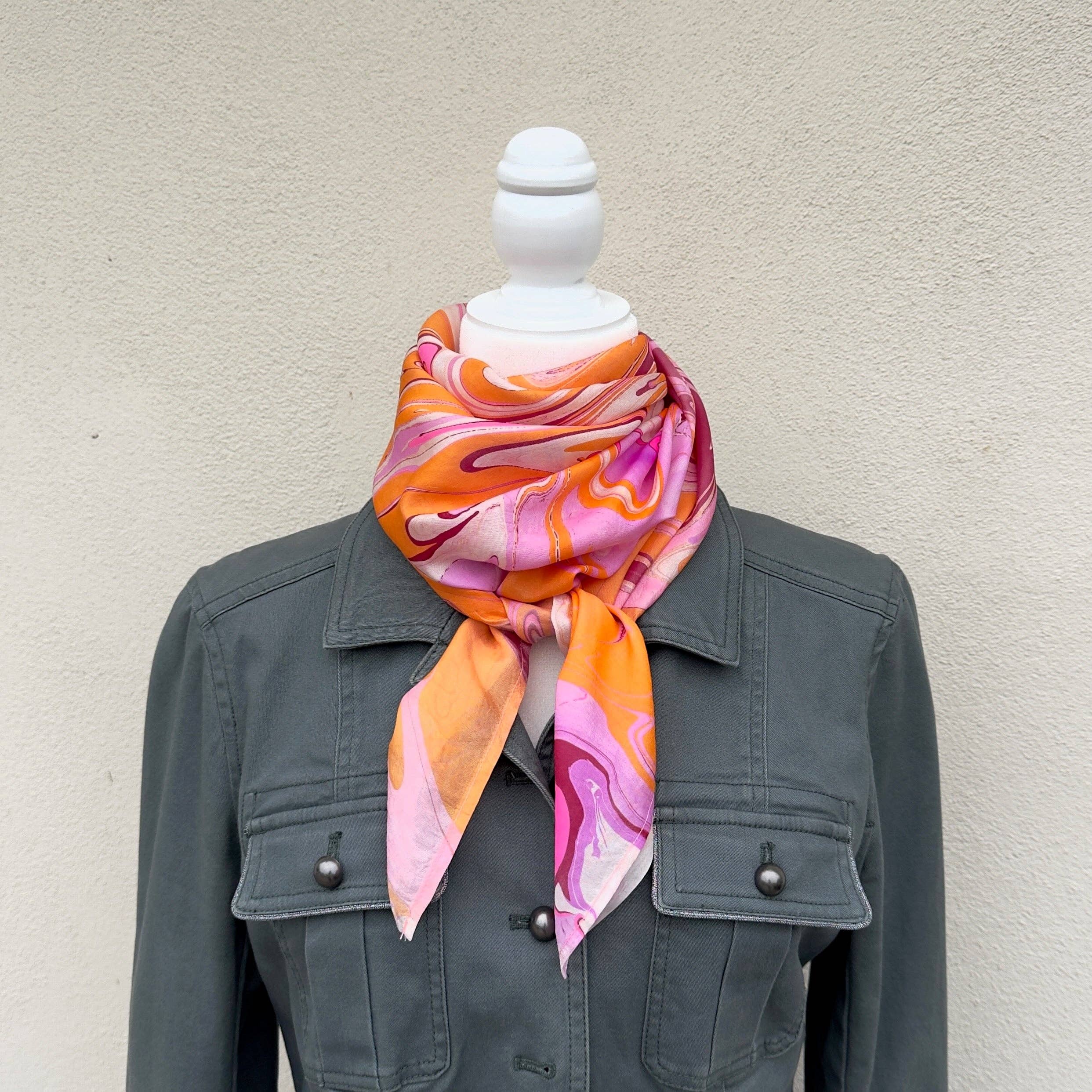Humble Hilo - Vendita all'ingrosso Sciarpa - Donna - Sciarpa in seta Humble Hilo Marble Swirls27