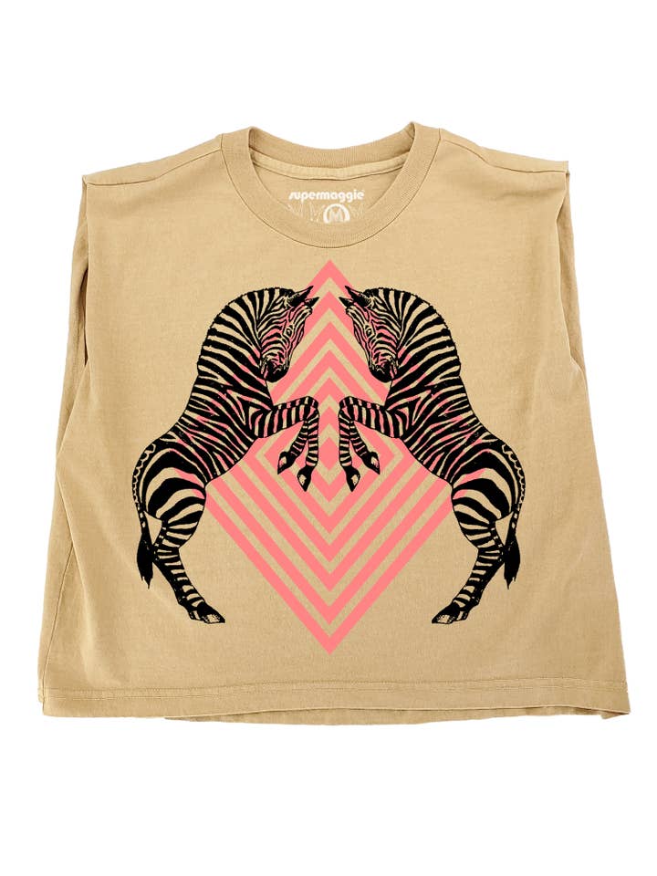 Supermaggie @ Faire - Wholesale T-Shirt (Graphic) - Women's - Zebras Maisie Heavyweight Muscle Tee2