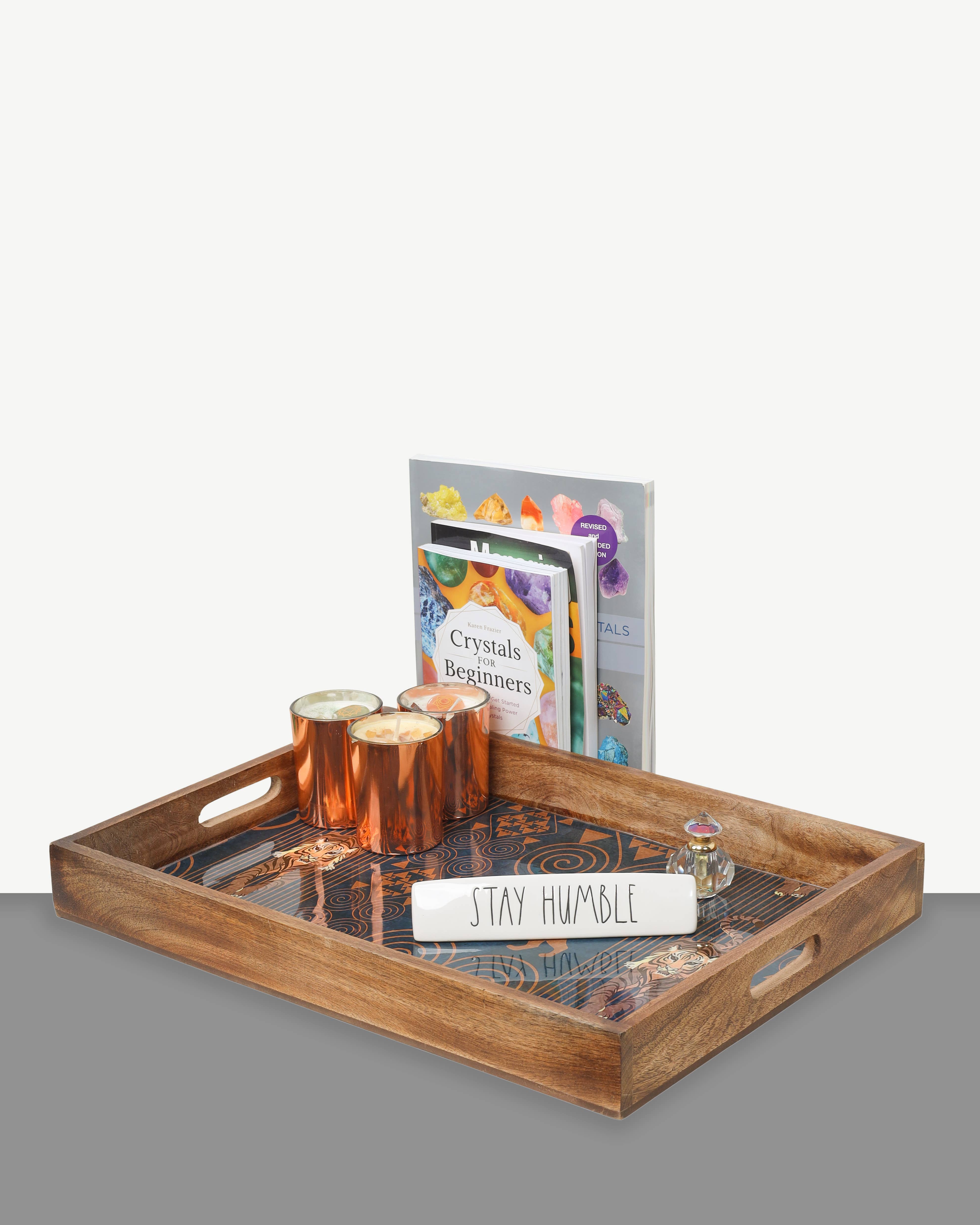 Tiramisu - Venta al por mayor Bandejas decorativas - Bandejas decorativas de resina y madera Safari Lion (juego de 3)3