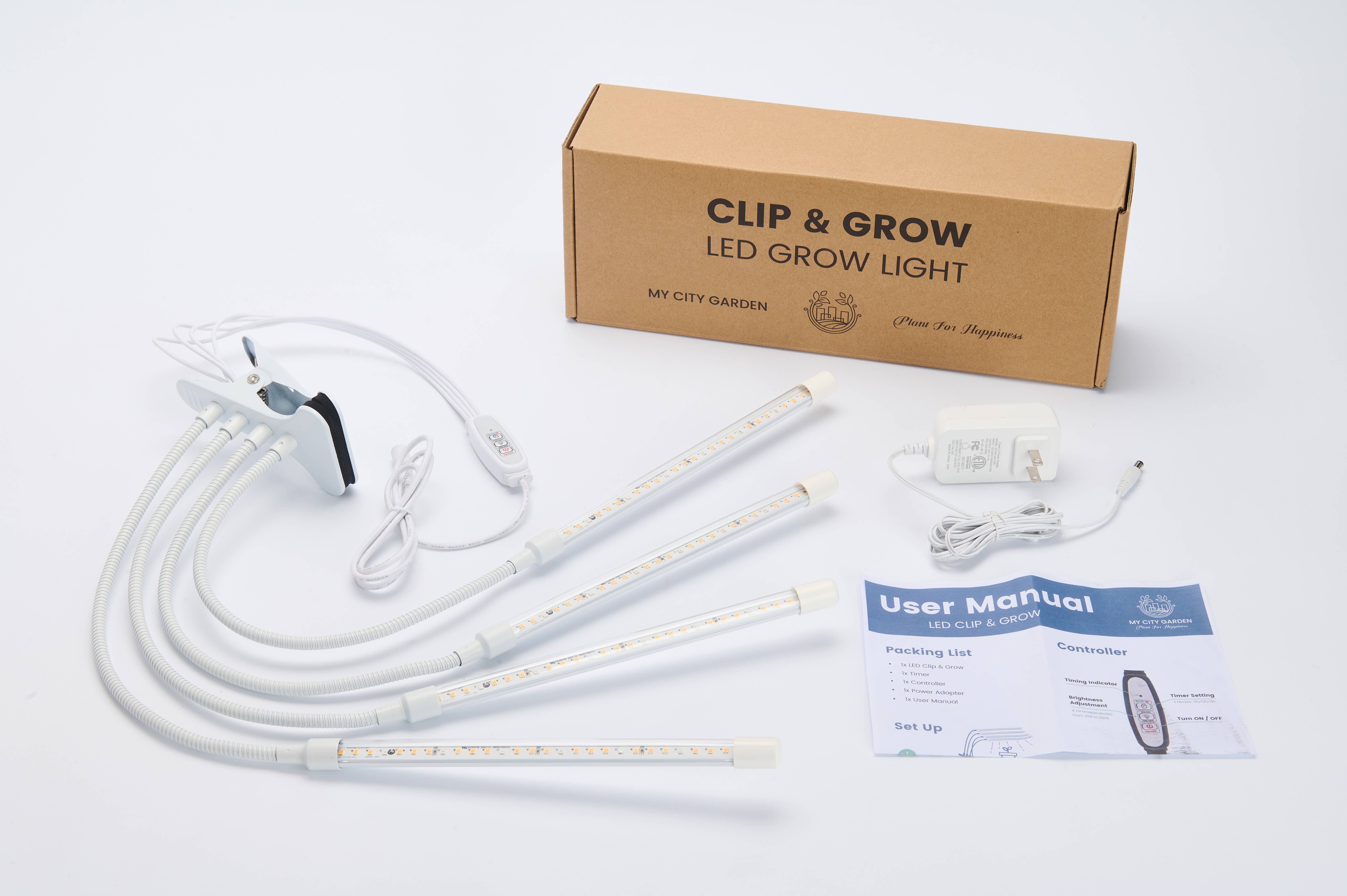 MY CITY GARDEN - Wholesale Garden Tool - CLIP & GROW, Decor LED Grow Lights, 3000K, 4 Heads5