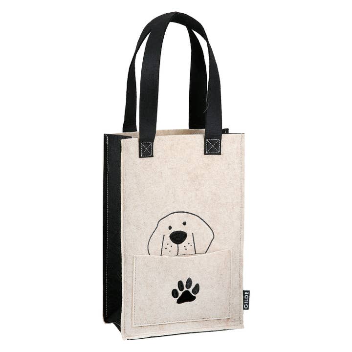 beige grey Dog gang gift bag, 2-fold assorted, h. 30 cm for wholesale on Faire2