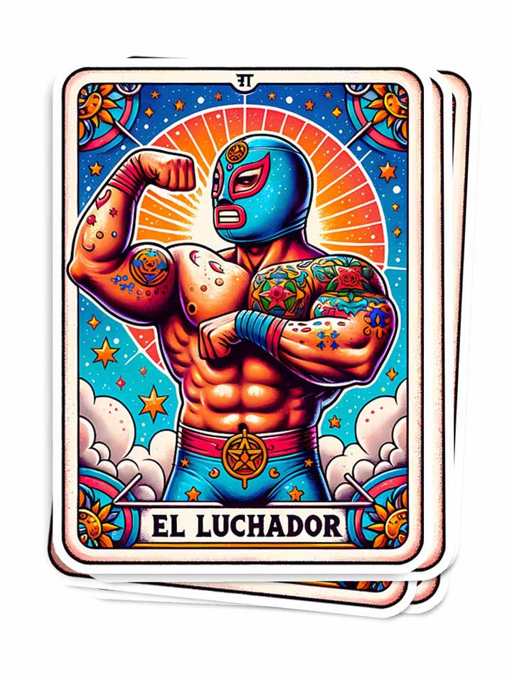Autocollant de carte de tarot Luchador, autocollants artistiques amusants pour la vente par Side Story