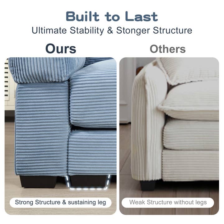 39F Inc. - Wholesale Sofa - Oversized Blue Cloud Modular Sectional Couch (13 Pillows)4