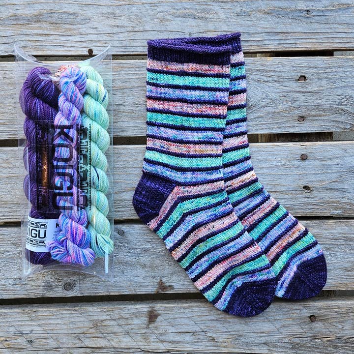 Koigu Wool Designs - Wholesale Yarn - Striped Socks Knitting Kit1