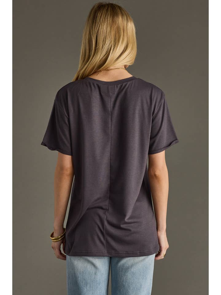 Panache Apparel Co. - Wholesale Screen Printed T-Shirt - Women's - Bonfires, Flannels, S'mores Tee - Charcoal3