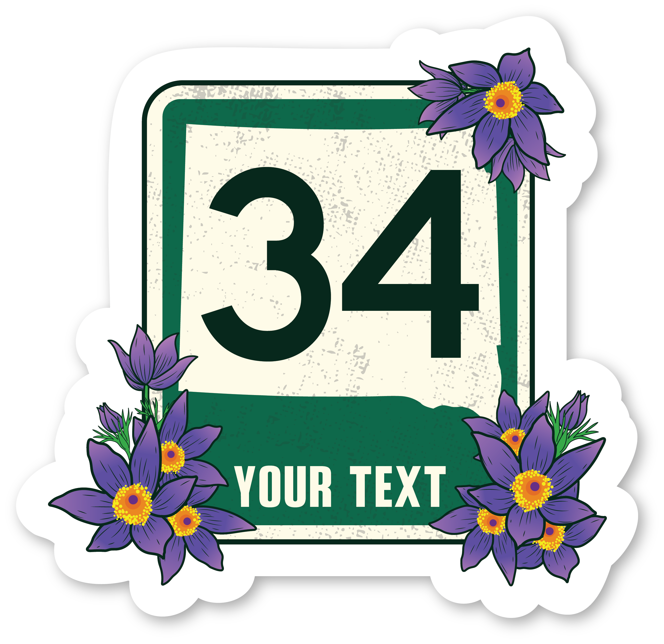 Morris Magnets - Vente Décorations de table - Ornement de bureau - Panneau floral de la route HWY du Dakota du Sud0