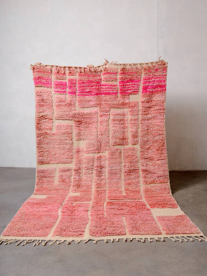 Hand tufted Pink Moroccan Rug, Pink Shag rug, Large Area Rug for wholesale by BerberNest
