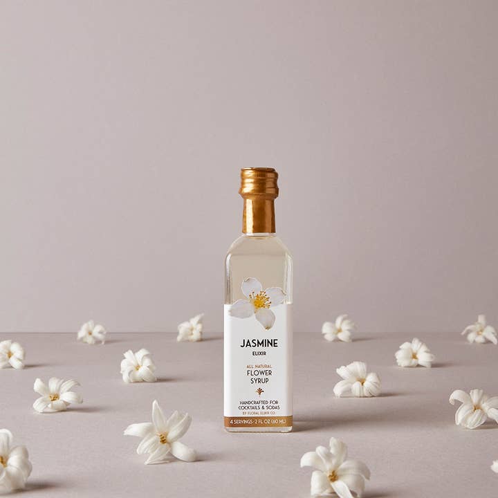 Floral Elixir Co. - Vendita all'ingrosso Mix/sciroppo per cocktail - Elisir al gelsomino. Sciroppo per cocktail e soda completamente naturale.