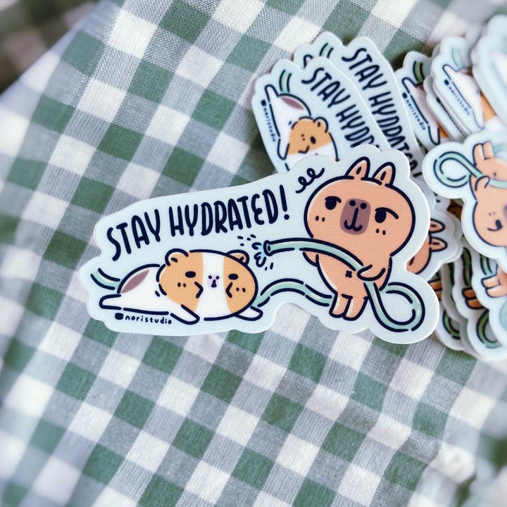 Noristudio - Wholesale Sticker - Bubu and Moonch Stay Hydrated Vinyl Sticker