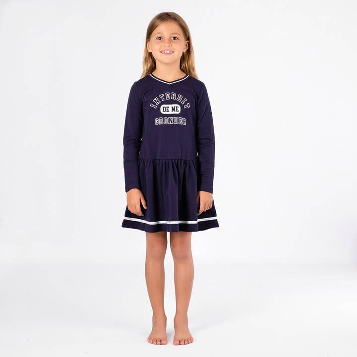 Bella Kleid aus Fleece mit langem Arm und kontrastierendem Kragen für den Großhandel von Interdit de me gronder