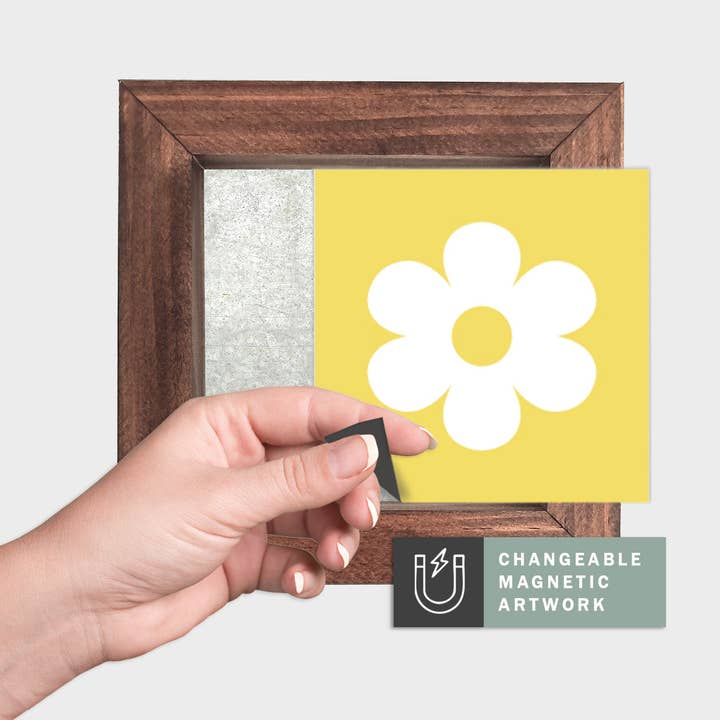 Insert décor saisonnier magnétique pour panneau interchangeable (mini) : Icône de marguerite | Printemps | Panneau magnétique vierge vendu séparément pour la vente par Simpler Seasons Decor