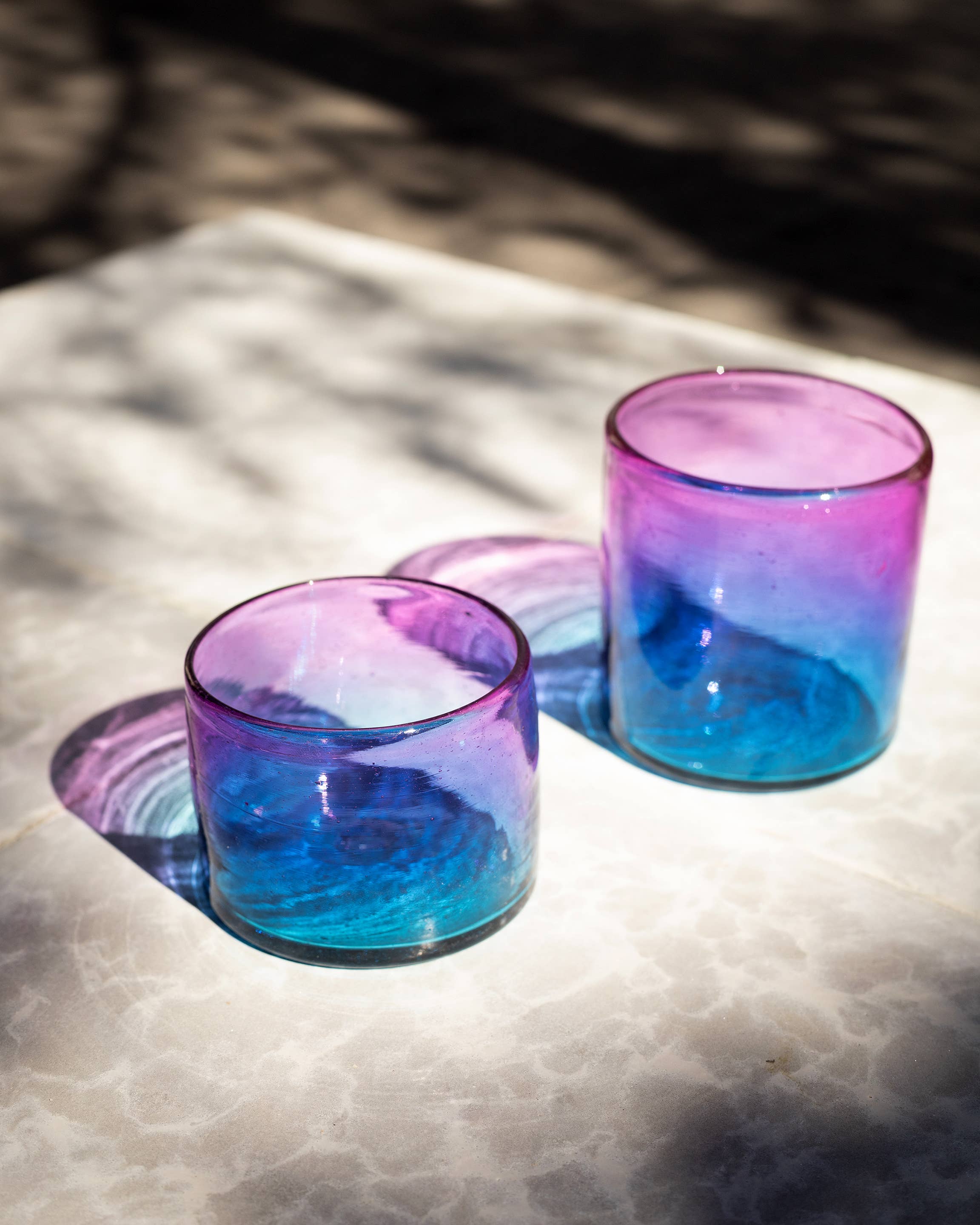 LUZ Collection - Wholesale Cocktail/Liquor Glass - Hand Blown Wine Cocktail Glass - Rosazul - 2 sizes1