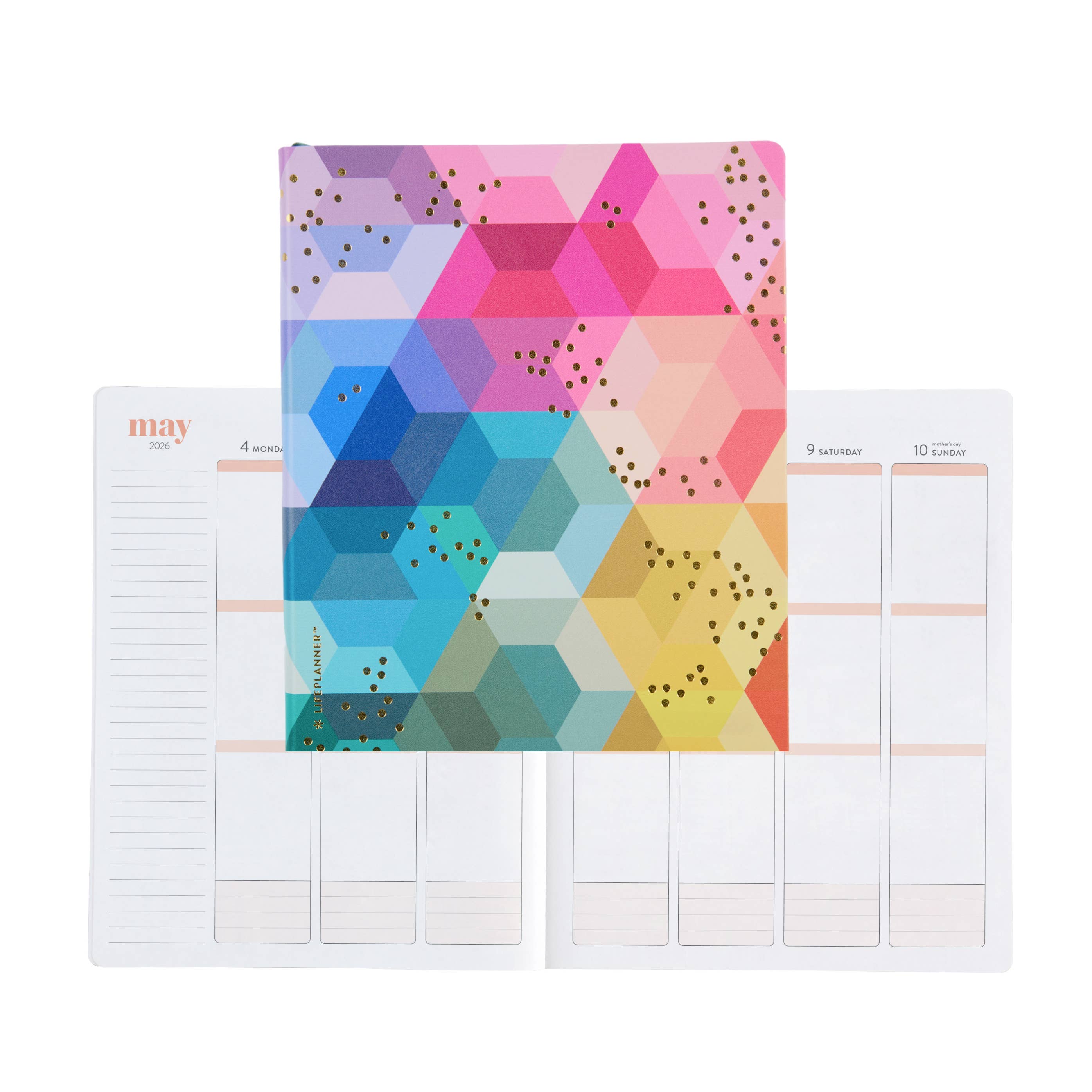 Erin Condren Design - Vente Agendas - LifePlanner relié souple 8x10 - Hexagone, horaire0
