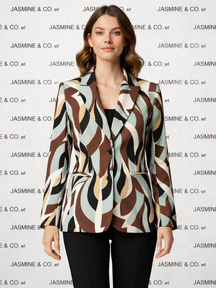 Mønstret jakke – Fremstillet i Italien - Romi-hò for engroshandel hos JASMINE & CO. SRL