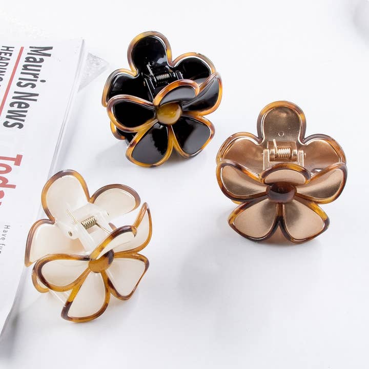 NINEXIS - Wholesale Hair Clip - Women's - CWAHA1318_FLOWER SHAPE HAIR CLAW CLIP