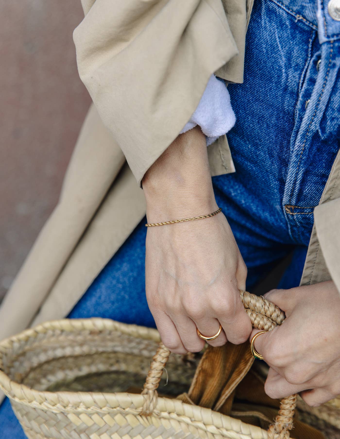 Nordic Muse - Wholesale Link & Chain Bracelet - Gold 2mm Rope Twist Bracelet, Waterproof1