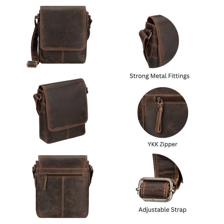 Minori Leather - Wholesale Messenger Bag - Unisex - Halifax Leather Crossbody Bag – Unisex – Brown6