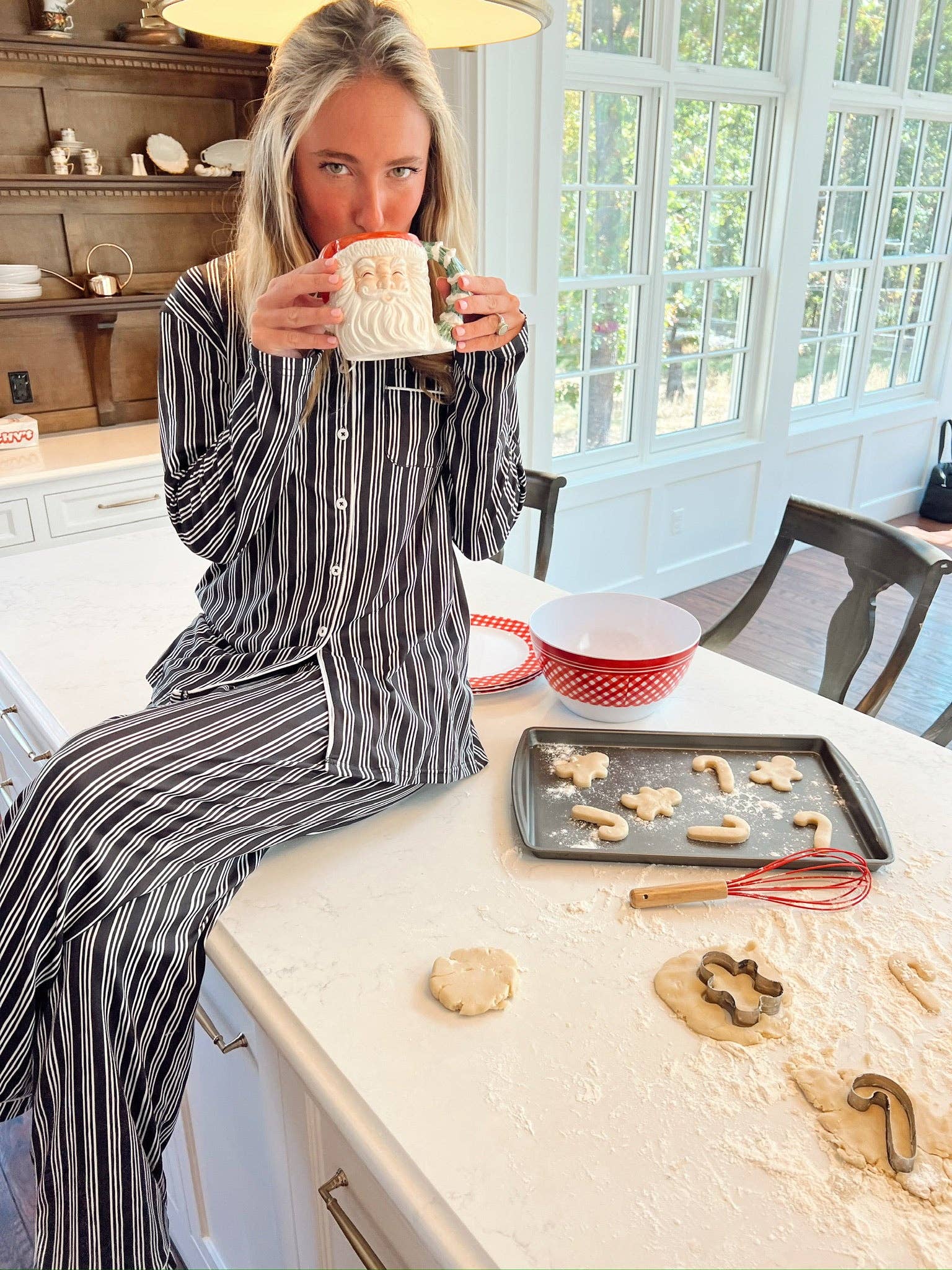 KENZKUSTOMZ - Vente Haut et bas de pyjama – femme - Ensemble de pyjama à rayures noires9