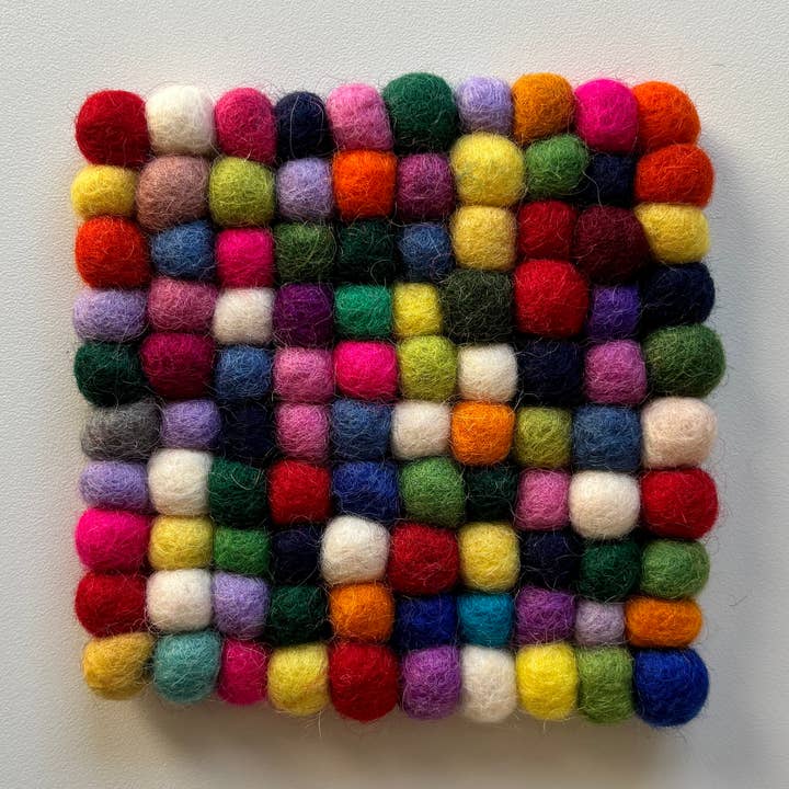 Coaster - Felted Wool Ball - Square for wholesale by The Wolfshop