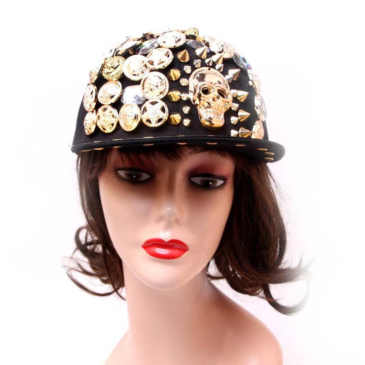 Gold Skull Coin Hiphop Cap C0160 for wholesale on Faire