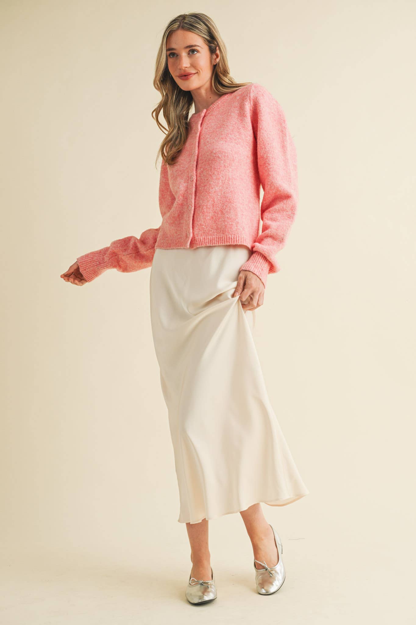 &MERCI - Wholesale Cardigan - Women's - LONG PUFF SLEEVE SWEATER CARDIGAN MSW1101858