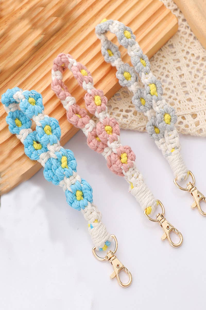 ASSORTED  ,..0626 Tik Tok Daisy Flower Wristlet Keychain, Pack Of 5 SI-26542 for wholesale on Faire3