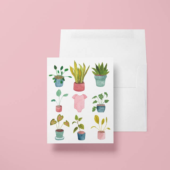 Growing Family Baby Shower Card Pink  for wholesale by Stacy Sepulvado