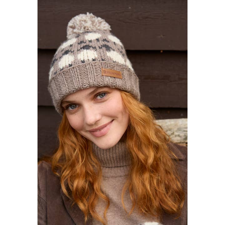 Sheep Soft Merino Wool Knit Bobble Beanie Mushroom for wholesale on Faire2