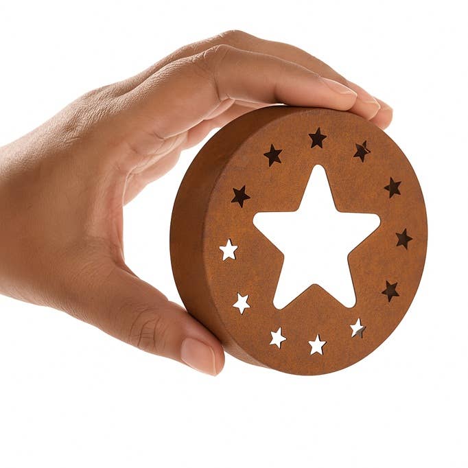 Factory Direct Craft - Wholesale Jar - 3-1/4" Rustic Large Mouth Mason Jar Lid with Star Cutouts2