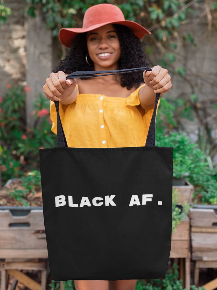 black af. tote for wholesale by Dope Designs by Nannie