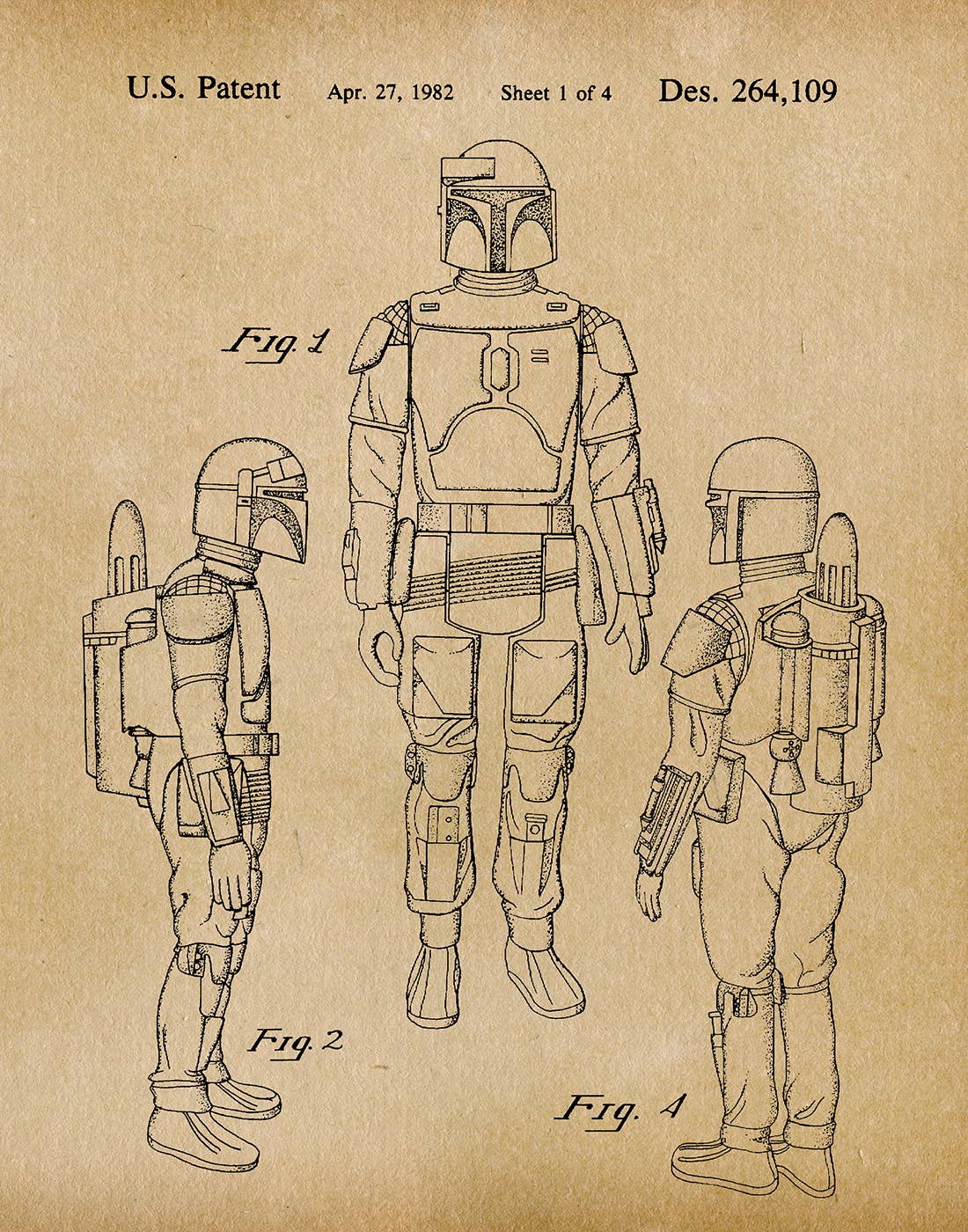 Fresh Prints of CT - Vente Affiche d'art - Boba Fett 1982 - Impression sur brevets - Star Wars8