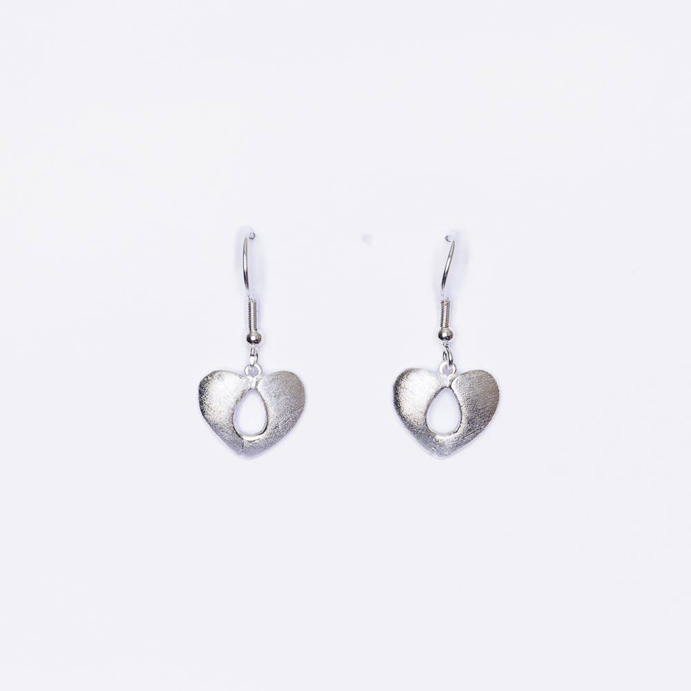 Ethical Global - Vente Boucles d'oreilles pendantes - Boucles d'oreilles cœur à fenêtre (argent, 14K, rose) - Fait main7