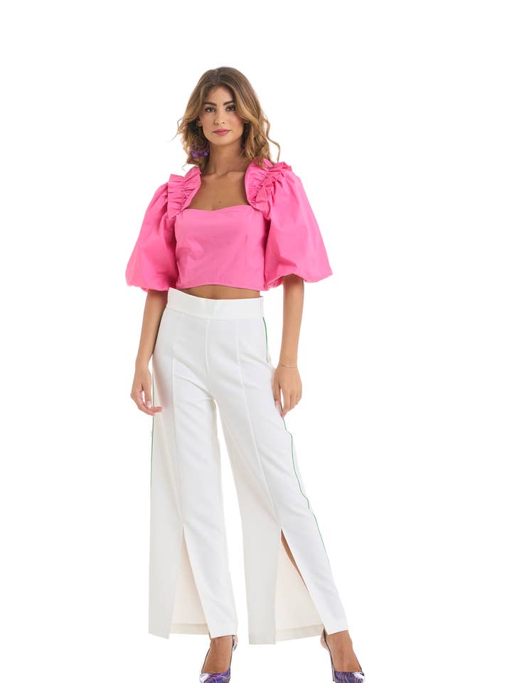 Pantalon à profil latéral pour la vente par Miawhitemilano