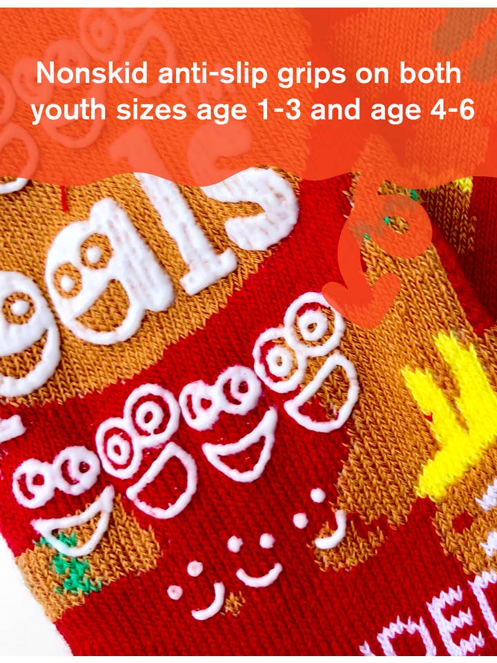 Pals Socks - Venta al por mayor Calcetines - Niños y bebés - Calcetines navideños antideslizantes para bebés con pan de jengibre y bastón de caramelo5