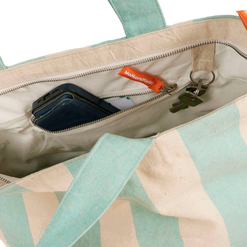 NoMorePlastic - Vente Sacs de course/à provisions - Sac de plage et cabas durable - couleur menthe1