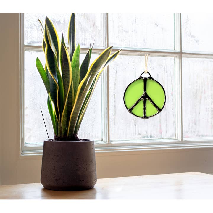 Samara Designs Studio - Wholesale Suncatcher - Glass Peace Sign Suncatcher2