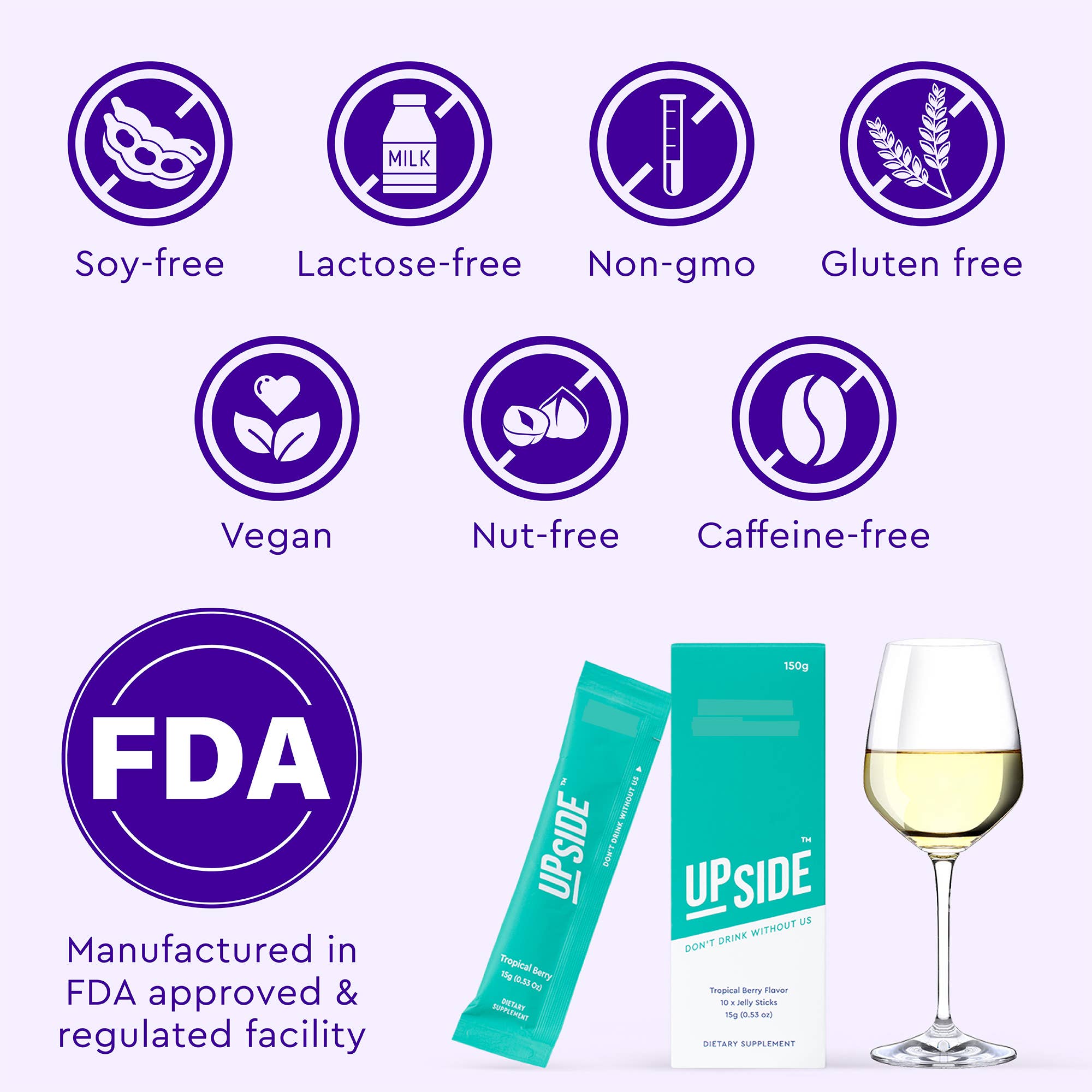 Upside - Before Alcohol Hangover Sticks – Großhandel Nahrungsergänzungsmittel/Vitamin zum Einnehmen – Upside Hangover-Sticks vor dem Trinken – Box (10 Stück)5