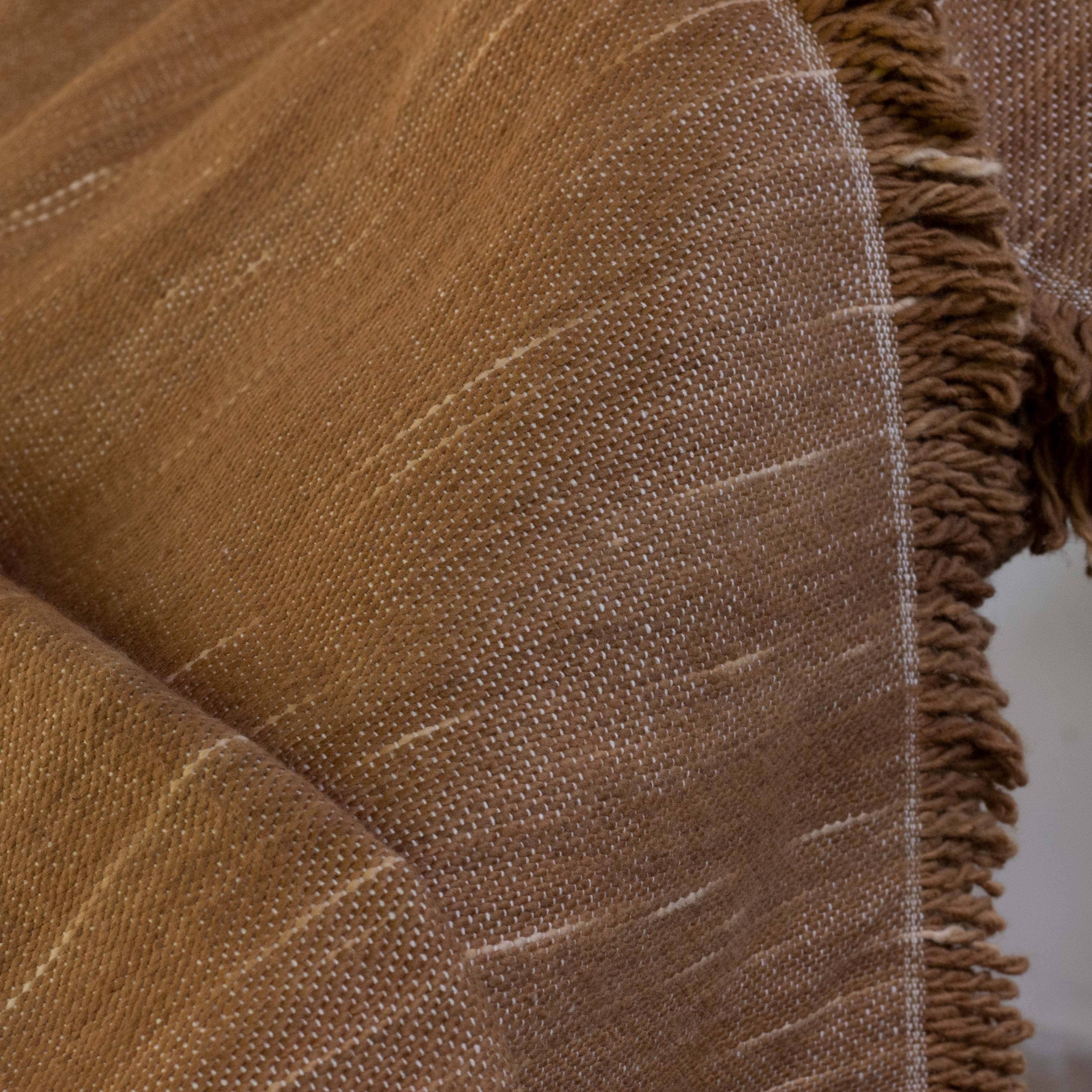 Under The Bough - Wholesale Throw Blanket - Liso Handloomed Cotton Blanket — Rust4