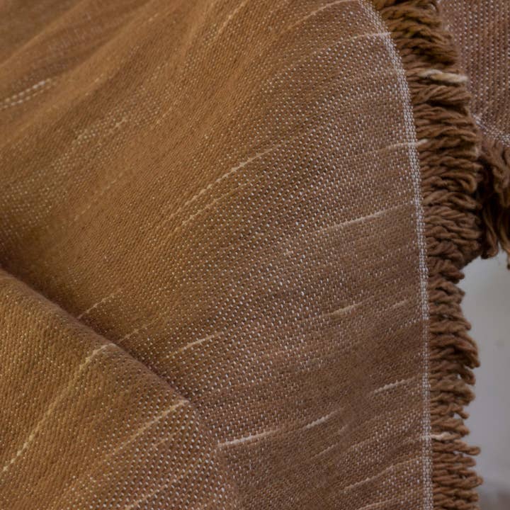 Under The Bough - Wholesale Throw Blanket - Liso Handloomed Cotton Blanket — Rust4