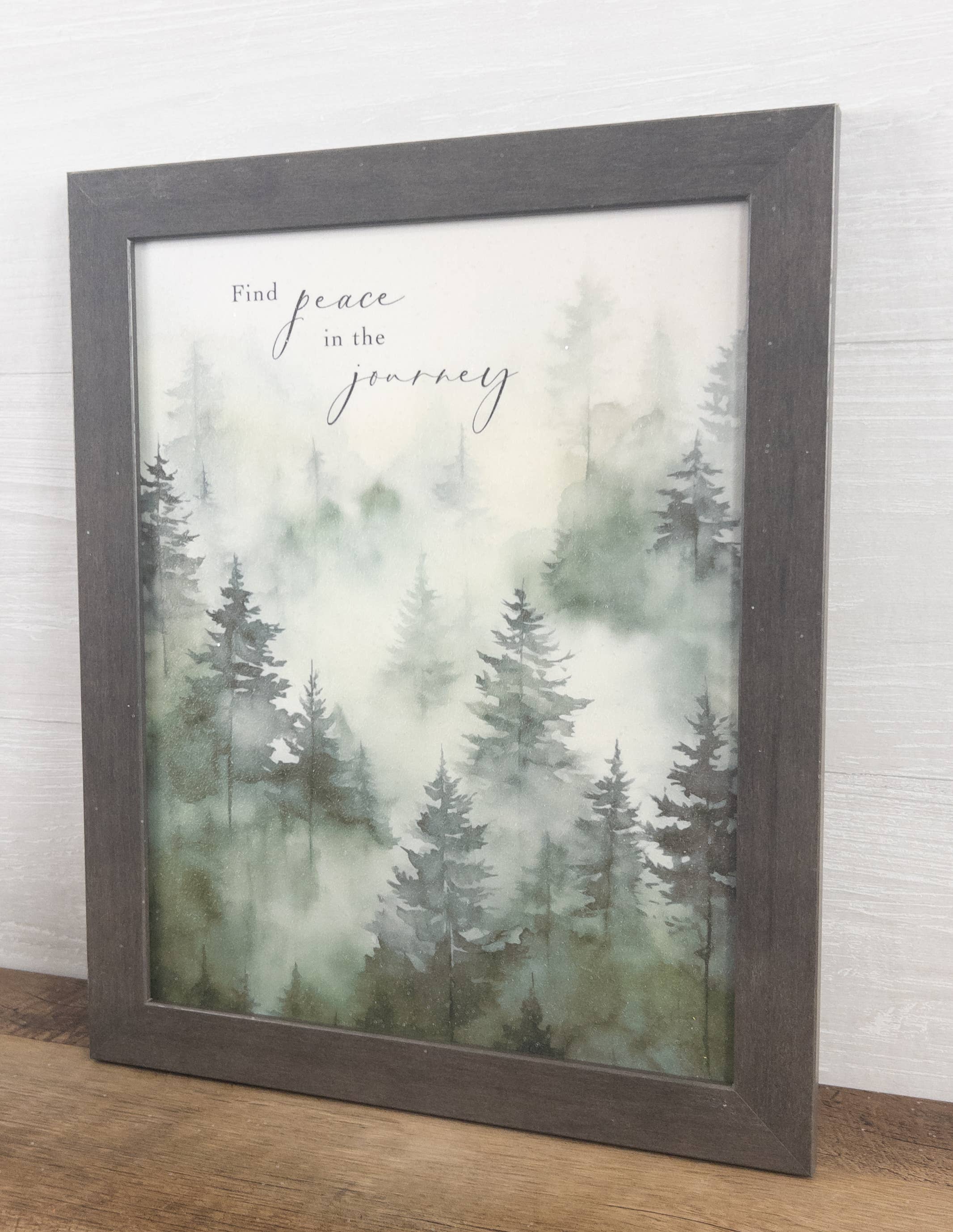 Summer Snow Art - Wholesale Art Print - Find Peace In The Journey Forest Art Framed Print 2