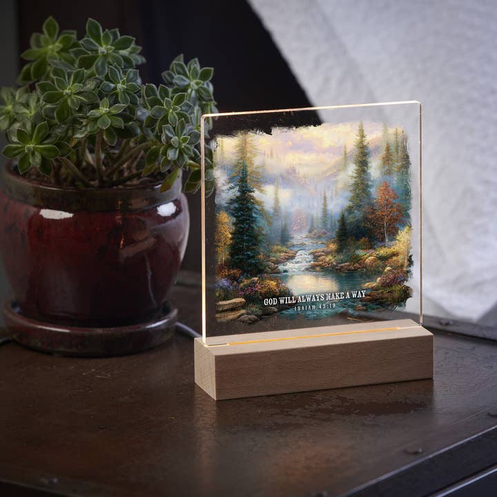 God Will Always Make a Way - Acrylic Night Light for wholesale by Art Brand Studios