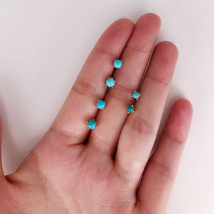 Natural Turquoise Studs - 3mm, 4mm for wholesale by Hanhancraft