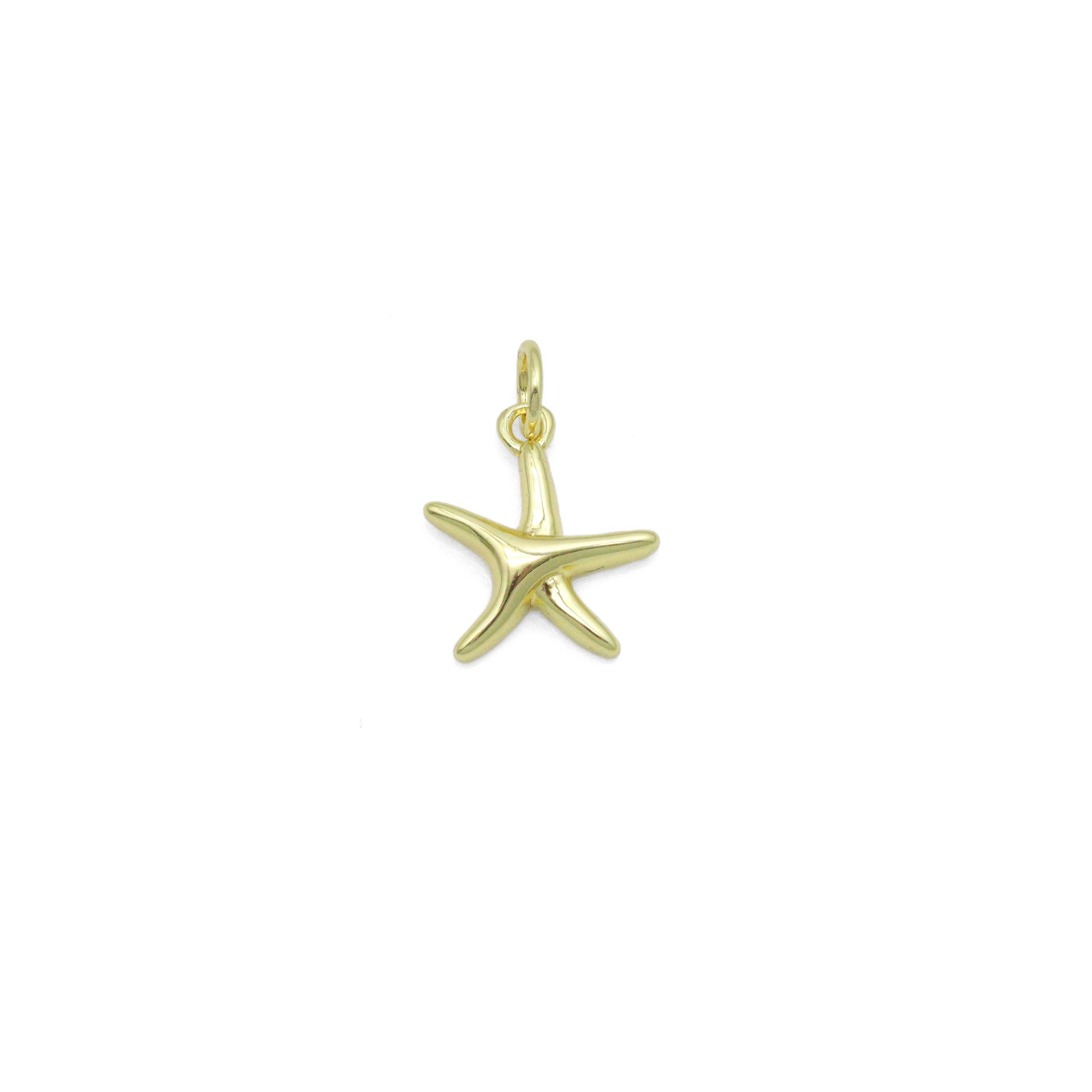 BestBeads&Beyond – wholesale Individual charm/pendant – Gold Starfish Charm Pendant, Sku#LD694