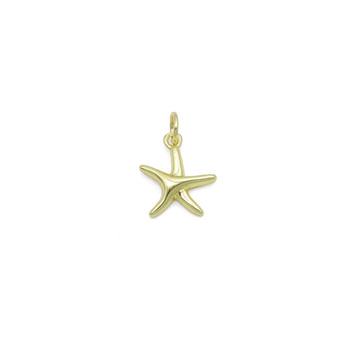 BestBeads&Beyond - Wholesale Individual Charm/Pendant - Gold Starfish Charm Pendant, Sku#LD694