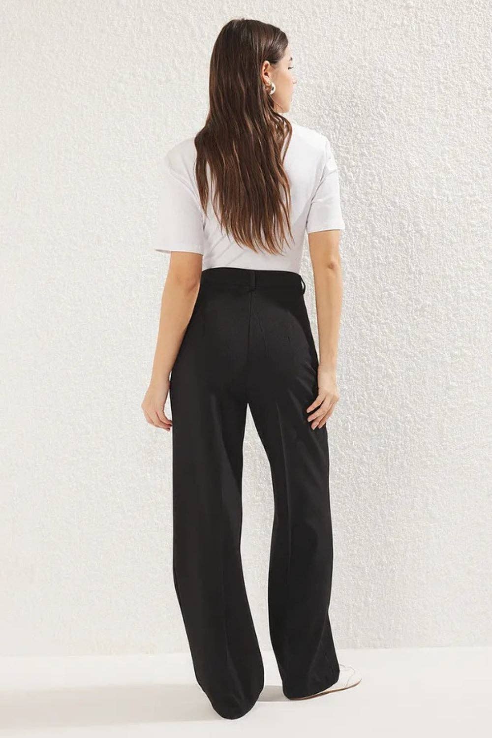 Hoxton Gal - Wholesale Broek - Dames - Recht gesneden geplooide geweven broek7