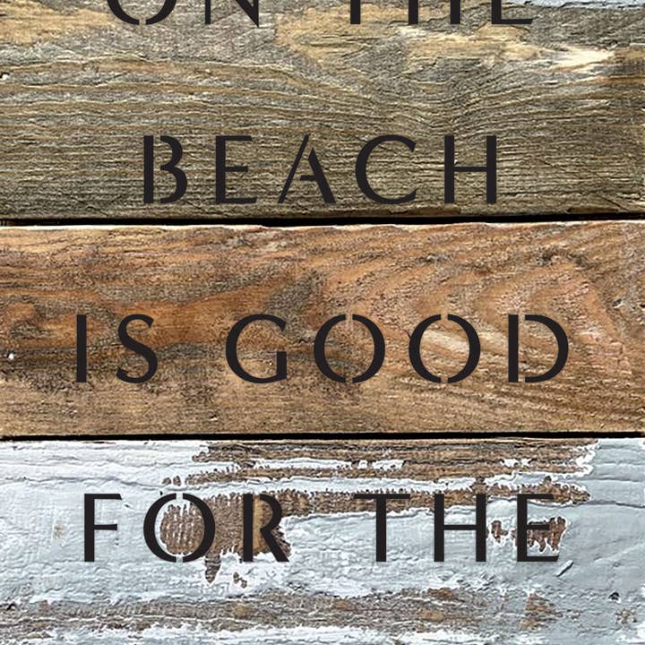 A walk on the beach is good for the soul / 6x14 Reclaimed Wood Wall Decor for wholesale by Second Nature by Hand