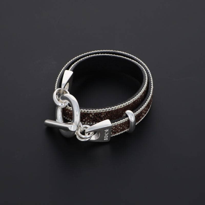 SECRET DE CUIR - Wholesale Bangle Bracelet - N°51 - DOUBLE TURN SNAKE BRACELET0