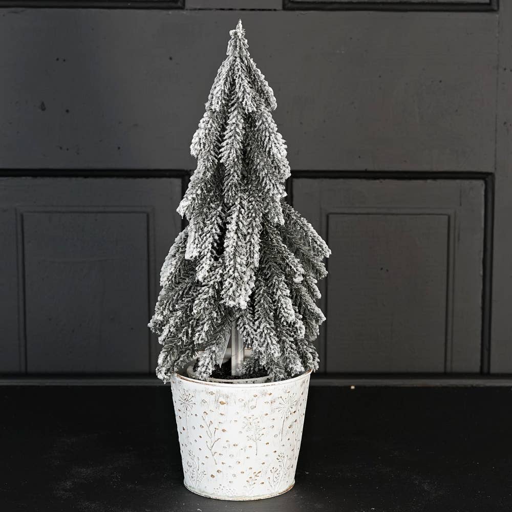 Holiday Depot Inc. - Wholesale Bucket/Pail - M32816-Vintage white metal Bucket w. star (5inD)2