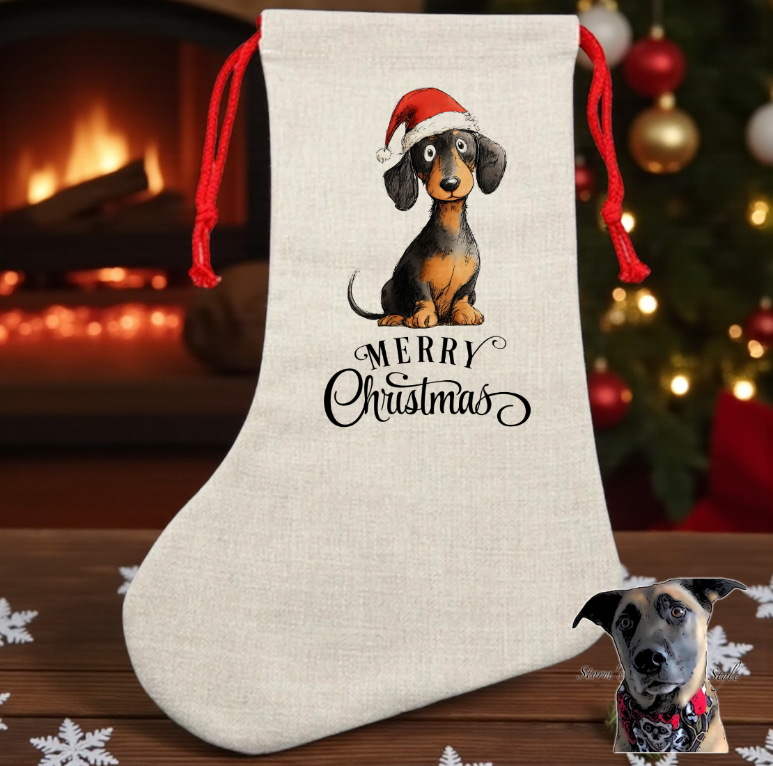 Storms Style – wholesale Holiday Stocking – Christmas Doodle Dogs Stockings and Santa Sacks 3