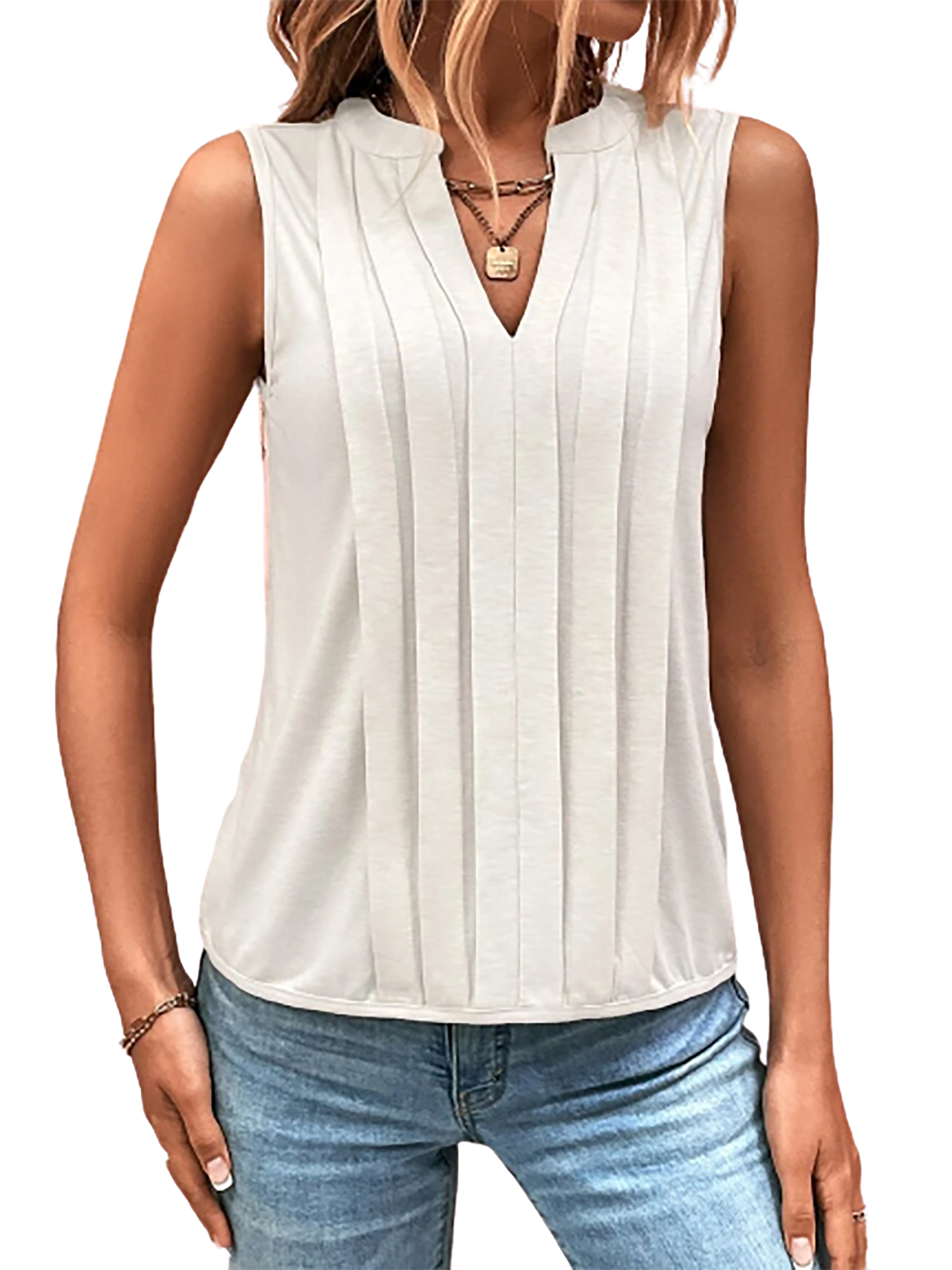 Wholesalesir - Wholesale Blouse - Women's - Women's V Neck Sleeveless Blouse Tops Shirts1